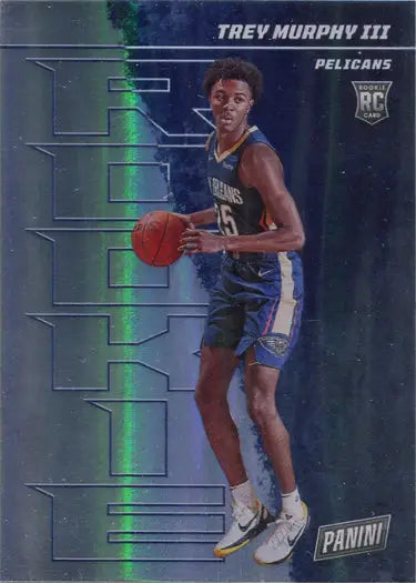 Basketball trading card of Trey Murphy III in navy uniform, showcasing rainbow parallel design