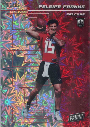 Football player card of quarterback in red jersey 15 from Kaboom Parallel trading cards