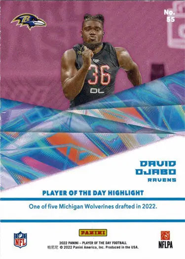Football player in dark jersey 36 on colorful background for Panini Foil Parallel Card
