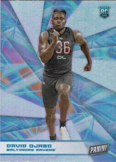 Football player in dark jersey 36 on abstract background for Foil Parallel Card