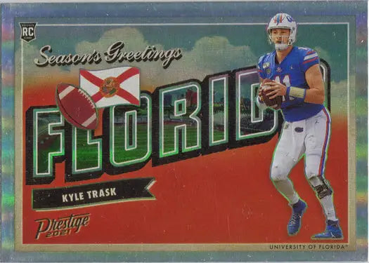 Football trading card insert featuring University of Florida quarterback Kyle Trask