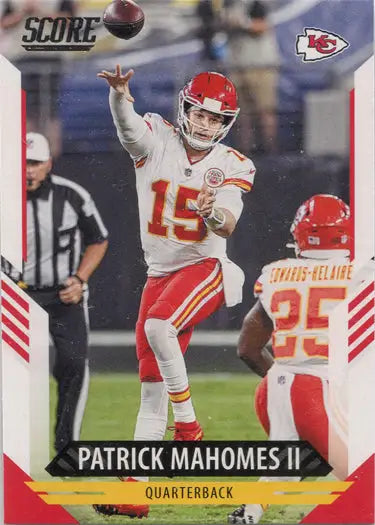 Football trading card of Patrick Mahomes II, a Kansas City Chiefs quarterback