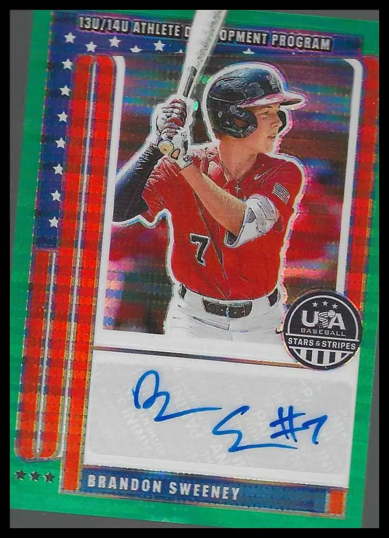 Panini Stars&StripesUSA #NTS-BS Brandon Sweeney 13U/14U Green Pulsar #/99 Auto - Baseball Card Single