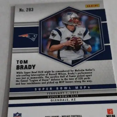 Panini Tom Brady - #283. - Football Card Single