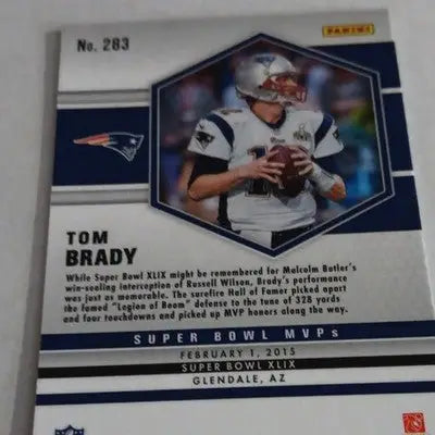 Panini Tom Brady - #283. - Football Card Single