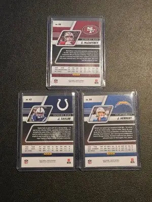 Panini Zenith Football Cards Lot 3 2023 C.McCaffrey J.Herbert J.Taylor - Football Card Single
