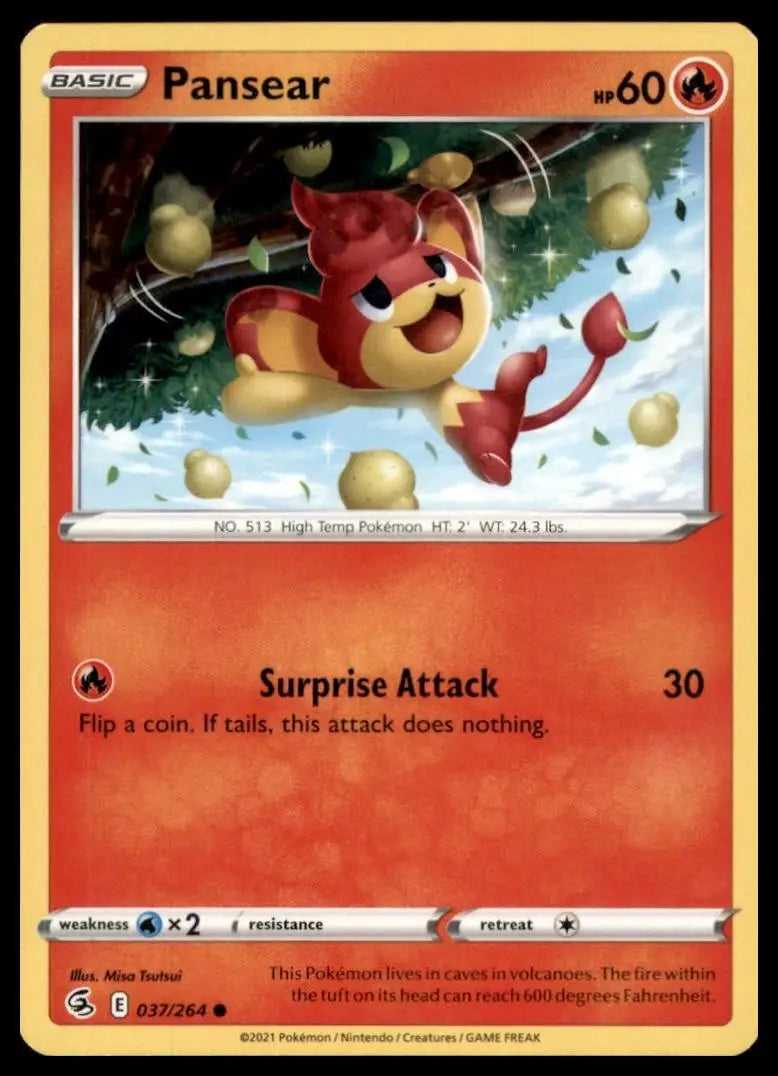 Pansear 037/264 Swsh08: Fusion Strike Regular Pokemon - Pokémon Card Single
