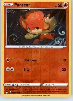 Pansear - SWSH03: Darkness Ablaze - 026/189 - Reverse Holo LP - Pokémon Card Single