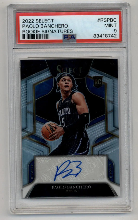 Paolo Banchero 2022-23 Select Rookie Signatures 039/249 PSA 9 Mint - Basketball Card Single