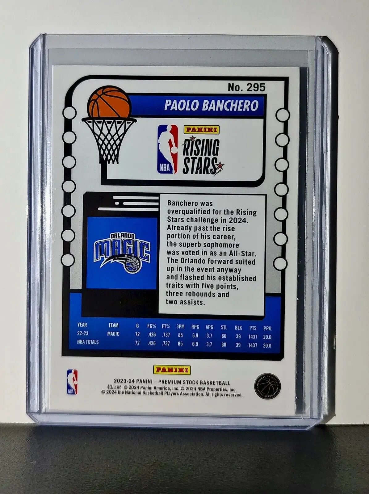 Paolo Banchero 2023-24 Panini Premium NBA Hoops Rising Stars #295 Card Magic - Basketball Card Single