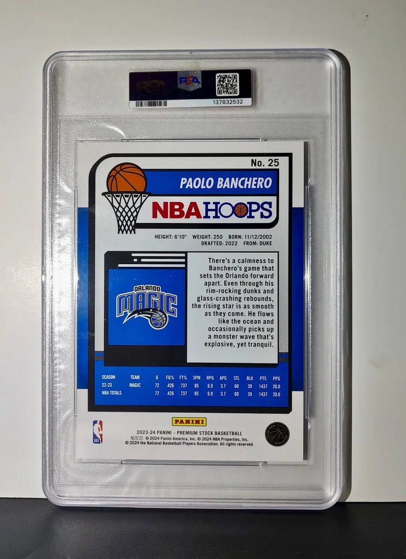 Paolo Banchero 2023 Panini Premium Stock NBA Hoops #25 Jumbo PSA 9 Mint - Basketball Card Single