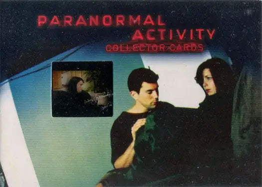 Collector card for Paranormal Activity featuring film frame cell character images