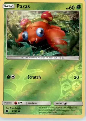 Paras - SM Base Set - Reverse Holo LP - #4/149 - Pokémon Card Single