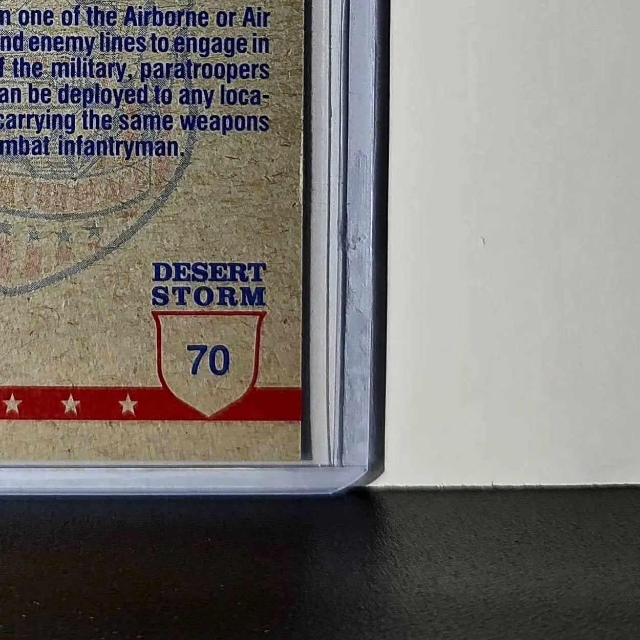 Paratrooper in Flight 1991 Topps Desert Storm #70 Card