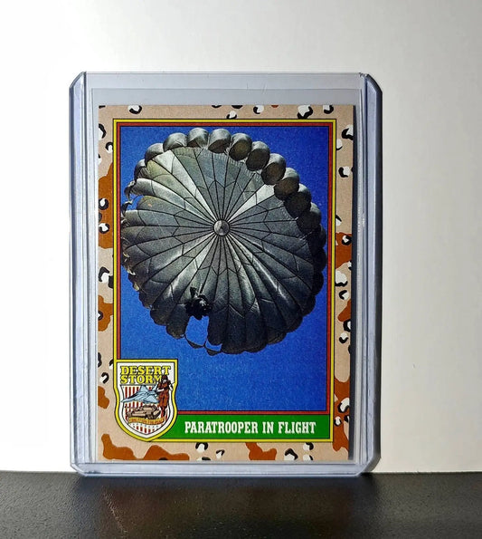 Paratrooper in Flight 1991 Topps Desert Storm #70 Card - Non-Sports Card Single