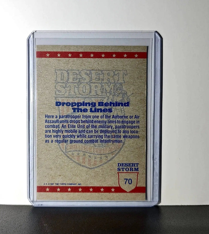 Paratrooper in Flight 1991 Topps Desert Storm #70 Card