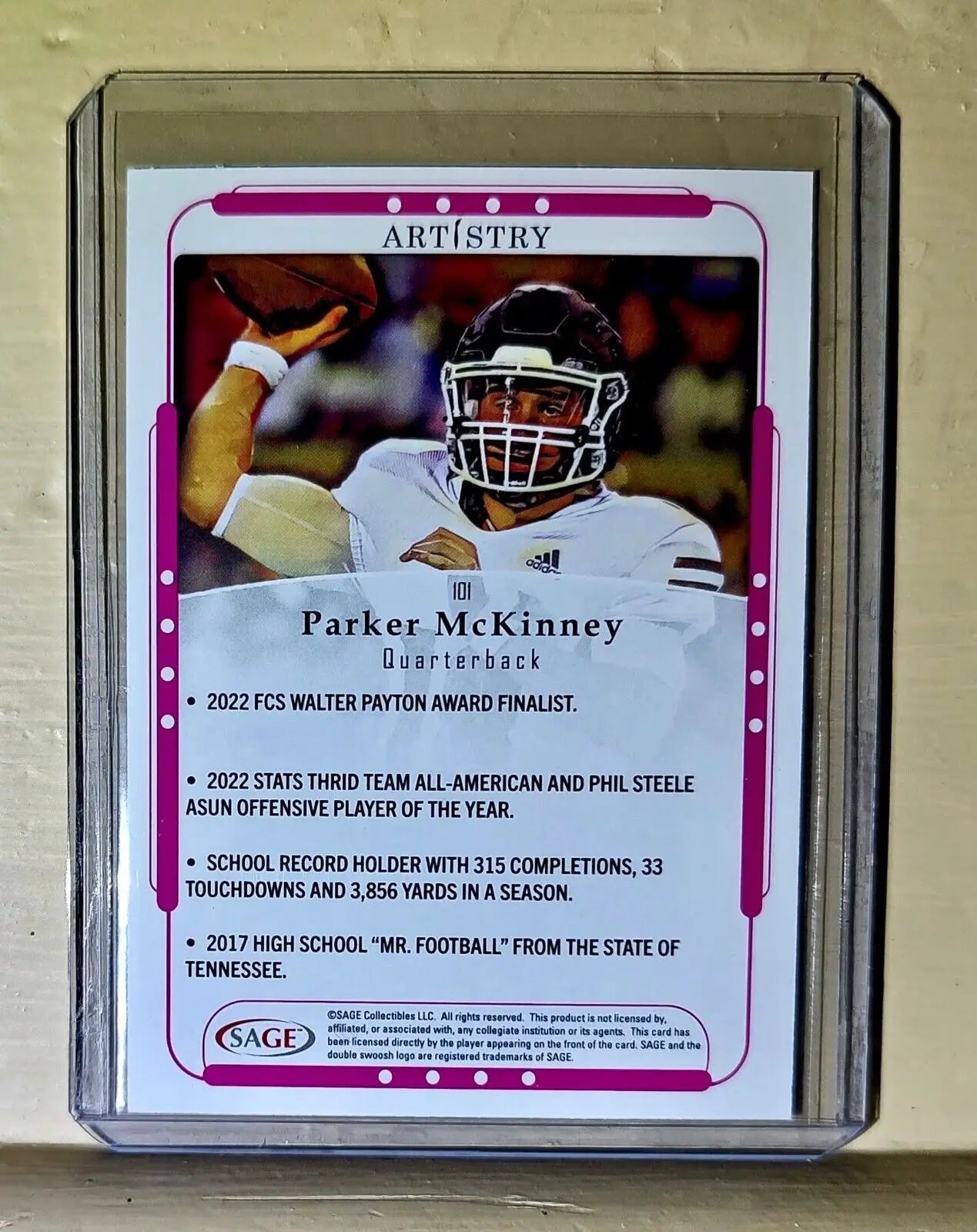 Parker McKinney 2023 SAGE Artistry Football #101 Card - Football Card Single