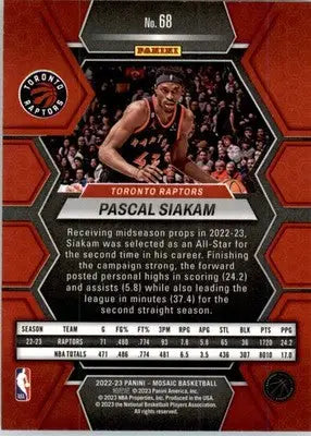 Pascal Siakam - 2022-23 Panini Mosaic - #68 - Basketball - Basketball Card Single
