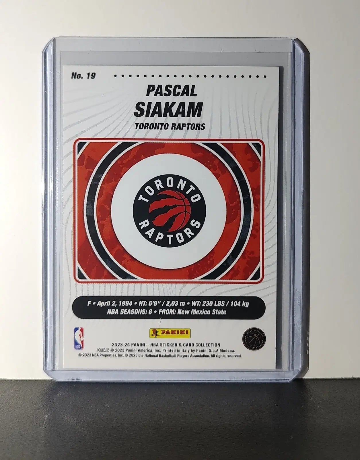 Pascal Siakam 2023-24 Panini NBA Sticker Foil Card #19 Toronto Raptors - Basketball Card Single
