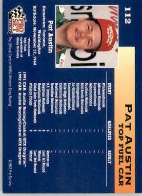 Pat Austin - 1992 Pro Set NHRA - #112 - Racing - Racing Card Single