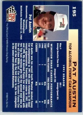 Pat Austin - 1992 Pro Set NHRA - #195 - Racing - Racing Card Single