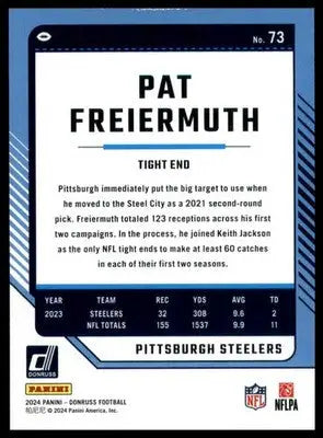 Pat Freiermuth 2024 Donruss #73 Pittsburgh Steelers
