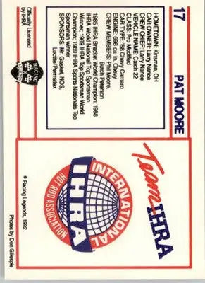 Pat Moore - 1991 Racing Legends IHRA - #17 - Racing - Racing Card Single