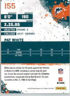 Pat White - 2010 Score - #155 - Football - Football Card Single