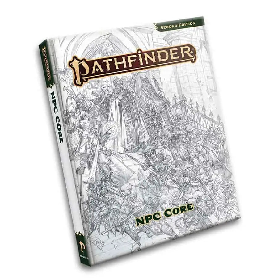 Pathfinder 2nd Edition Pathfinder NPC Core book with sketch cover display