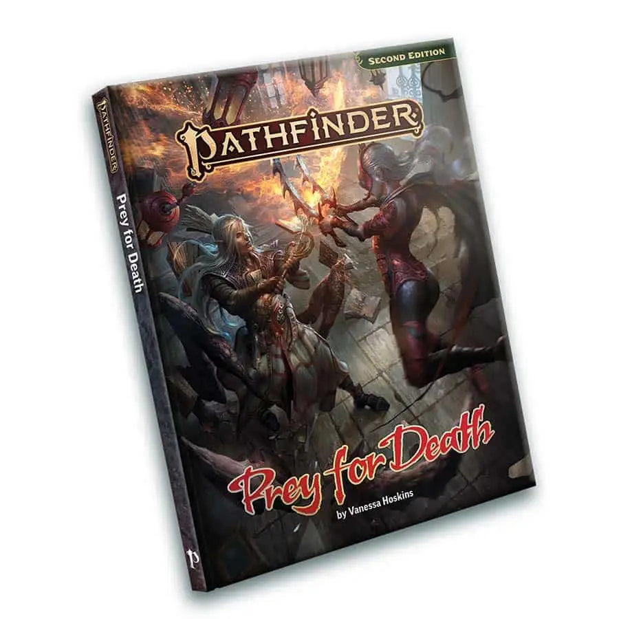 Pathfinder 2nd Edition Prey for Death deluxe hardcover featuring red mantis assassins