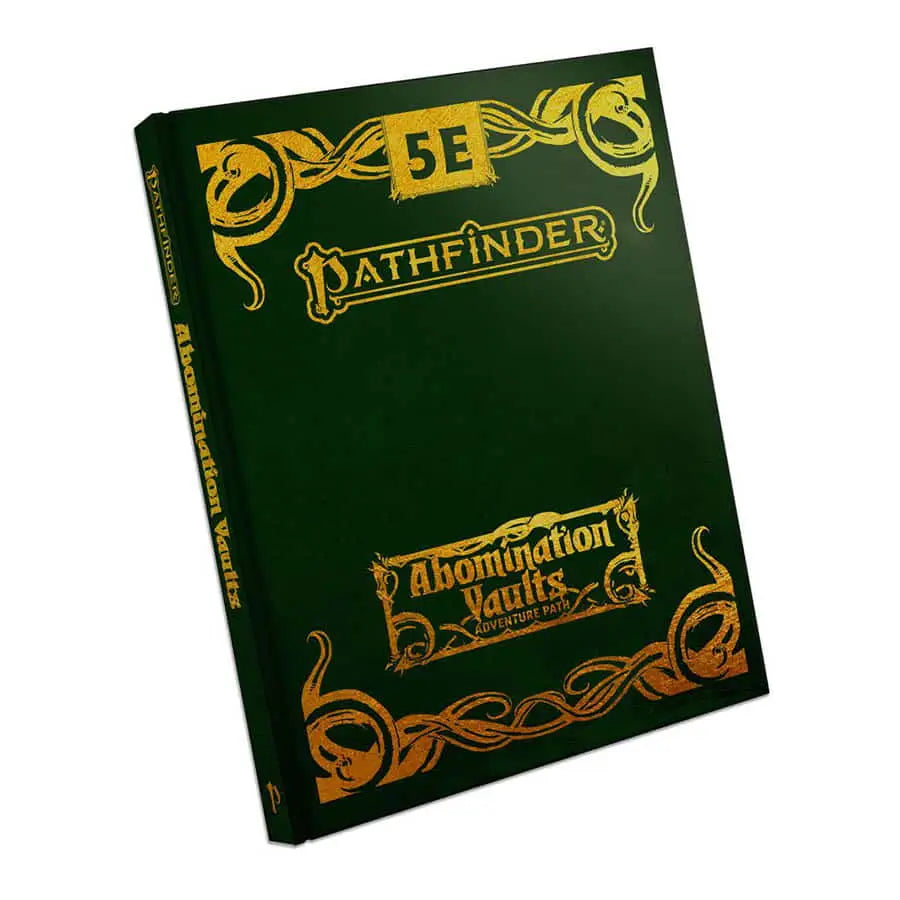 Green Pathfinder Abomination Vaults book in faux leather for Pathfinder Adventure Path Abomination Vaults