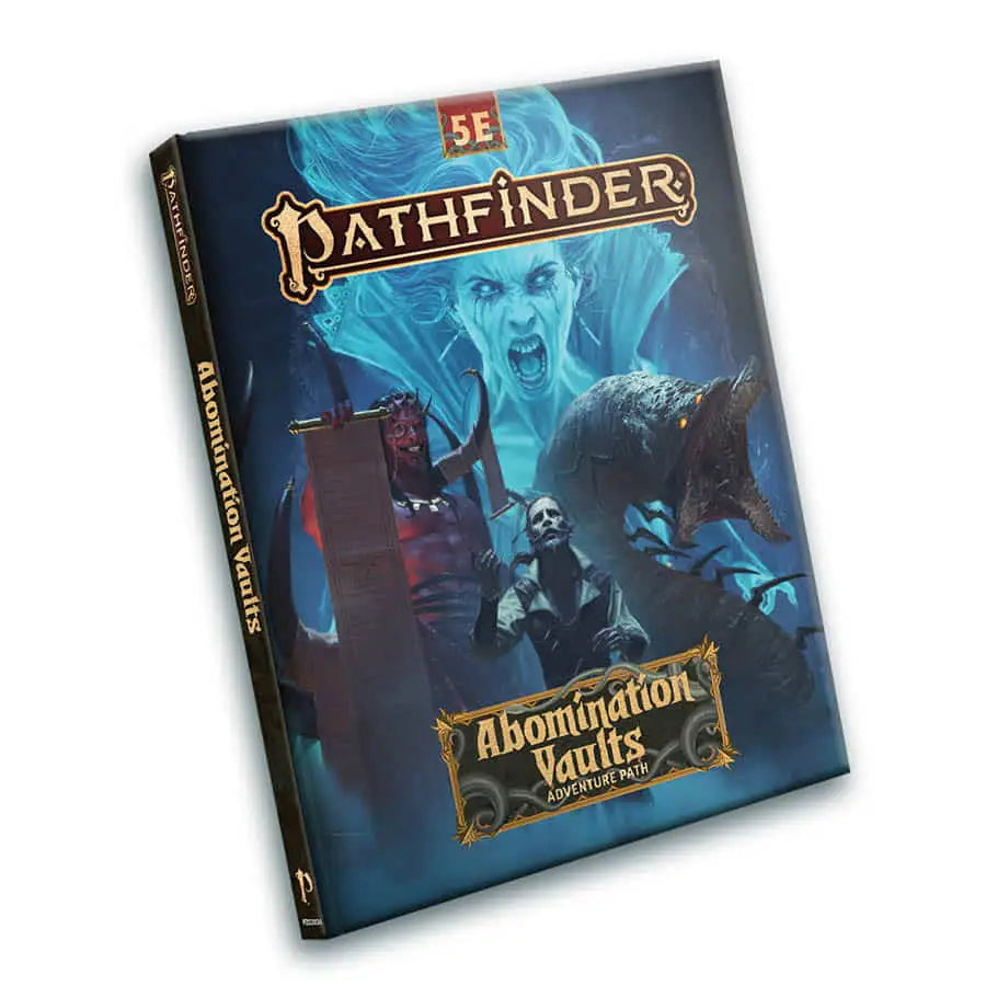 Pathfinder Adventure Path Abomination Vaults book showcasing sprawling dungeon content