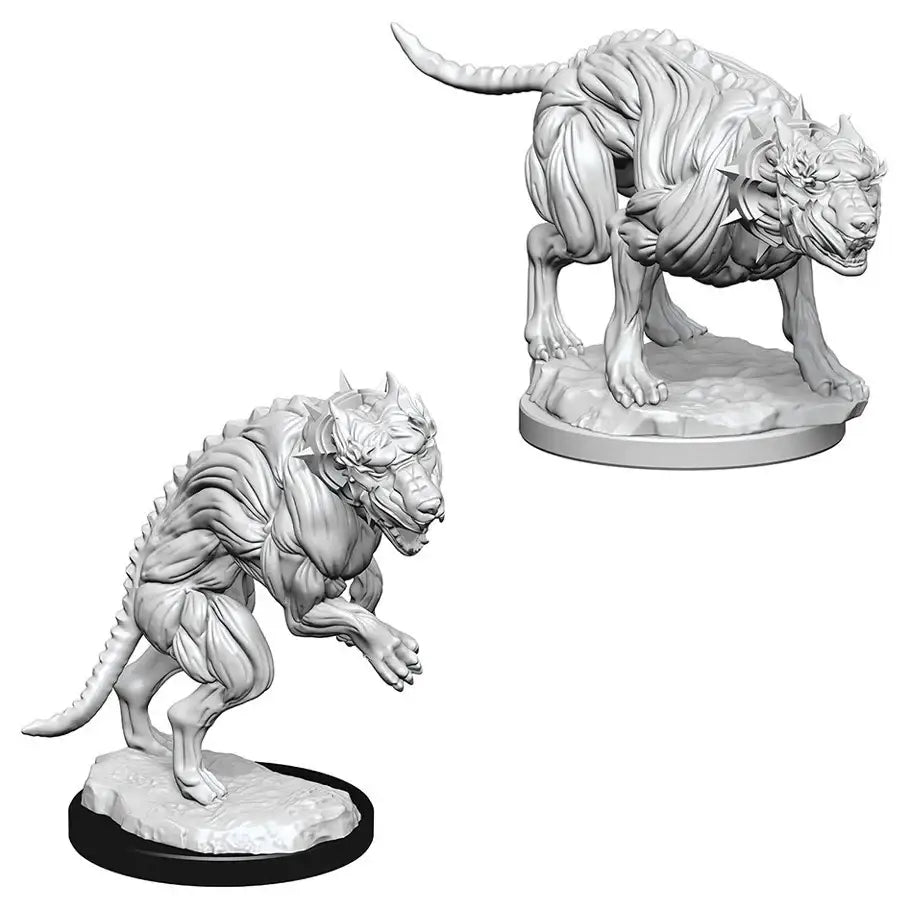 Pathfinder Battles Miniatures - Unpainted: Hell Hounds - Action Figure & Toy