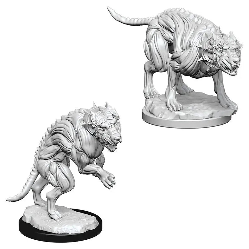 Pathfinder Battles Miniatures - Unpainted: Hell Hounds - Action Figure & Toy