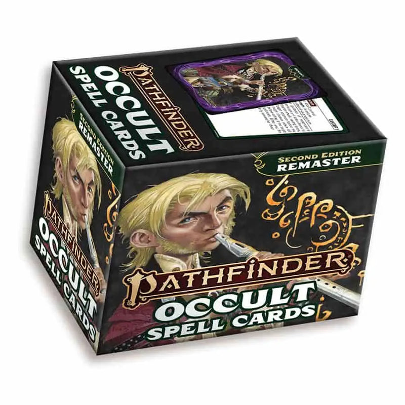 Pathfinder Occult Spell Cards box with fantasy character art on black background