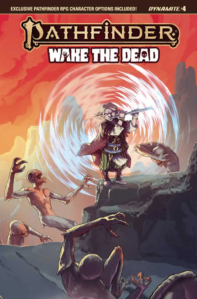 Comic book cover for Pathfinder Wake the Dead featuring undead battle by Eman Casallos