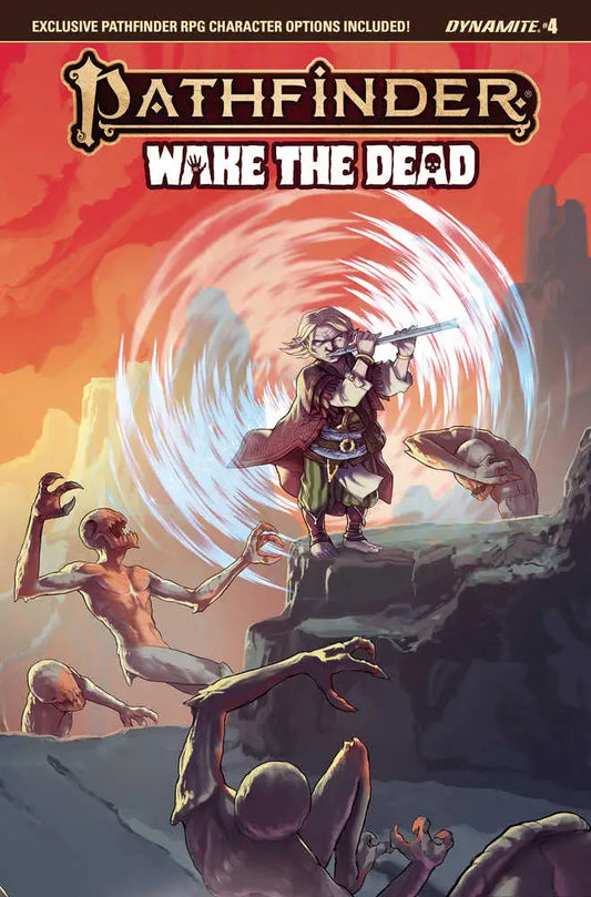 Comic book cover for Pathfinder Wake the Dead featuring undead battle by Eman Casallos