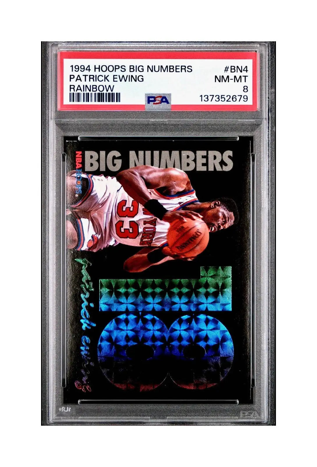 Patrick Ewing 1994 NBA Hoops Big Numbers #BN4 Rainbow PSA 8 NM-MT