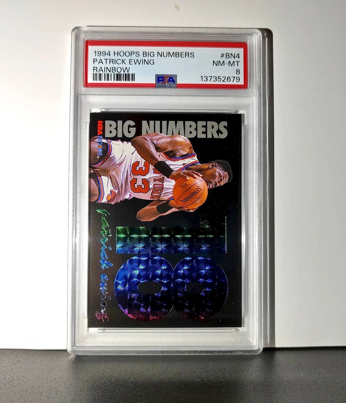 Patrick Ewing 1994 NBA Hoops Big Numbers #BN4 Rainbow PSA 8 NM-MT
