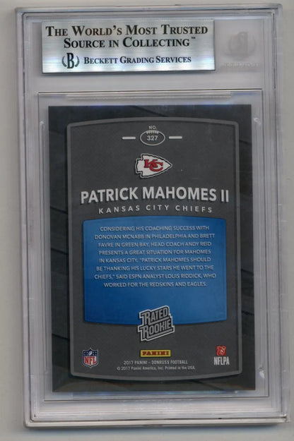 Patrick Mahomes 2017 Donruss Rated Rookie #327 BGS 8.5 Near Mint Mint+ - Singles