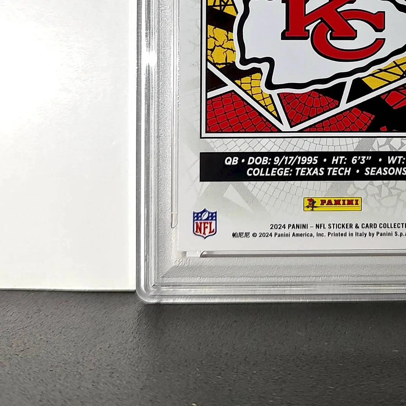 Patrick Mahomes 2024 Panini Sticker Collection 187/299 #15 Red Foil PSA 9 Mint