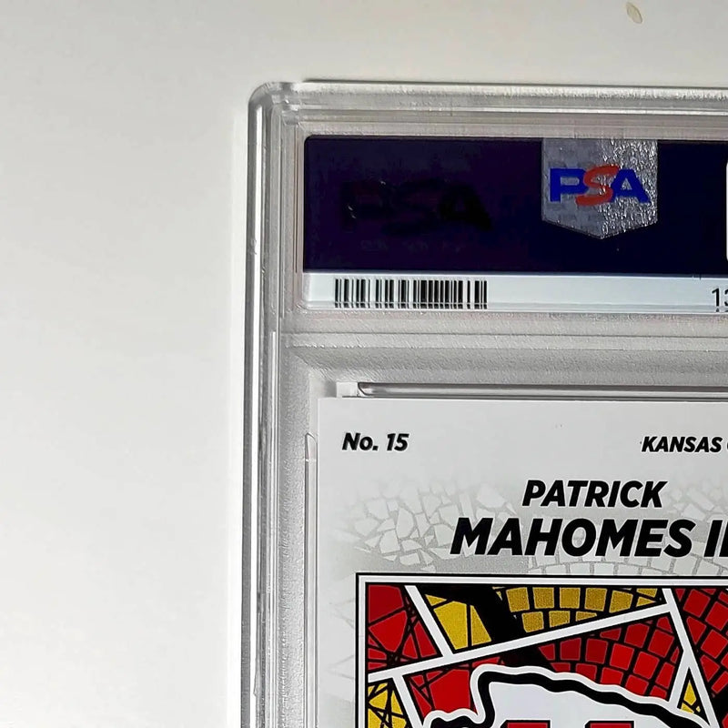 Patrick Mahomes 2024 Panini Sticker Collection 187/299 #15 Red Foil PSA 9 Mint