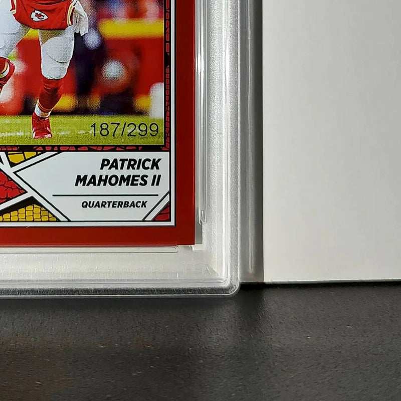 Patrick Mahomes 2024 Panini Sticker Collection 187/299 #15 Red Foil PSA 9 Mint
