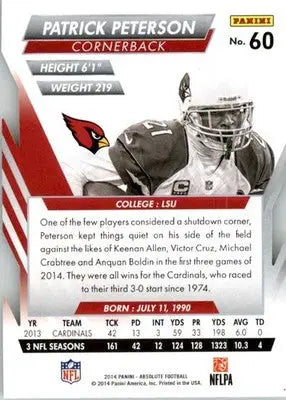 Patrick Peterson - 2014 Panini Absolute - #60 - Retail Football - Football Card Single