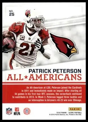 Patrick Peterson 2016 Score All-Americans #25 Arizona Cardinals