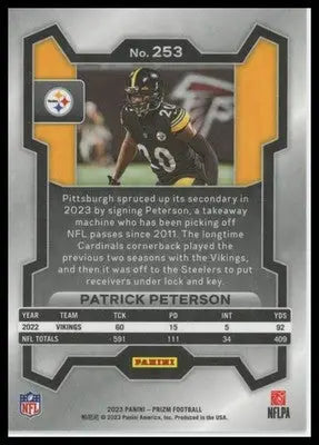 Patrick Peterson 2023 Panini Prizm #253 Pittsburgh Steelers