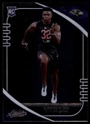 Patrick Queen Rookie 2020 Panini Absolute Retail #185 Baltimore Ravens
