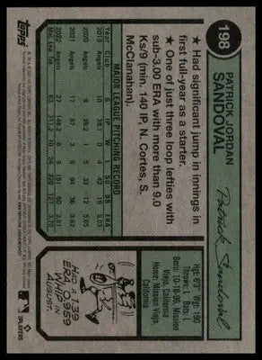Patrick Sandoval 2023 Topps Heritage #198 Los Angeles Angels - Baseball Card Single