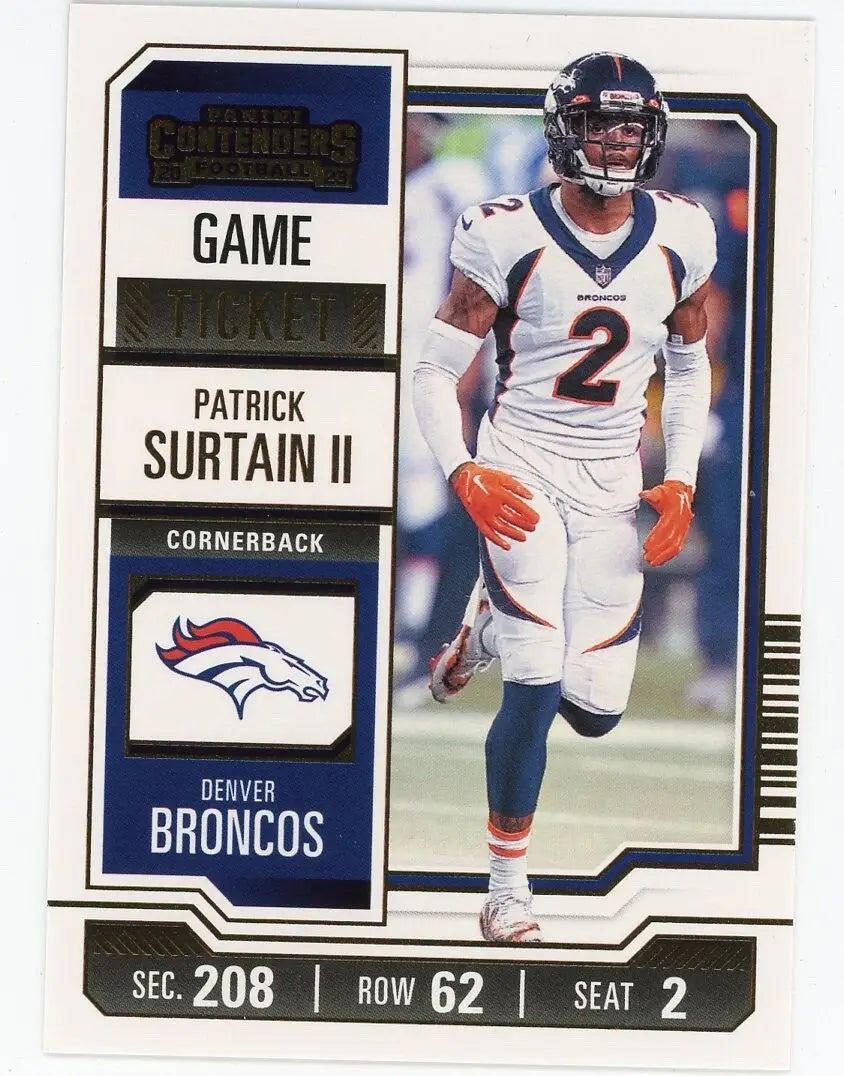 Patrick Surtain II 2023 Panini Contenders Game Ticket Bronze #31 Denver Broncos - Football Card Single