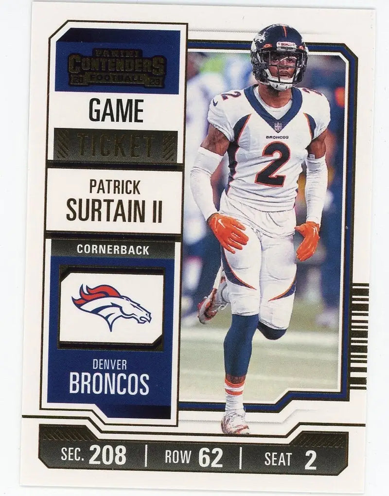 Patrick Surtain II 2023 Panini Contenders Game Ticket Bronze #31 Denver Broncos - Football Card Single